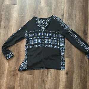 BCBGMaxAzria Long-Sleeved Silky Top